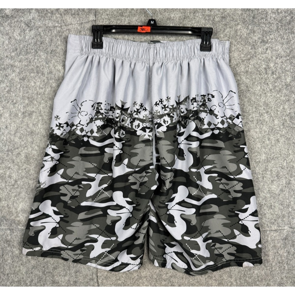 Vintage Gecko Hawaii Swim Trunks Shorts Men's Large Graphic AOP Abstract Lined